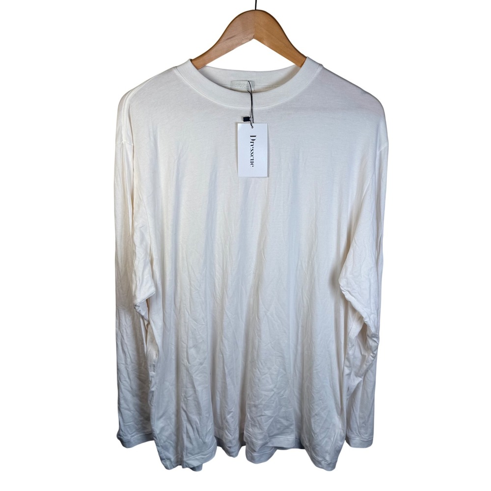 NWT SKIMS Oversized Long Sleeve Tee Women 2X White Modal Stretch Loungewear